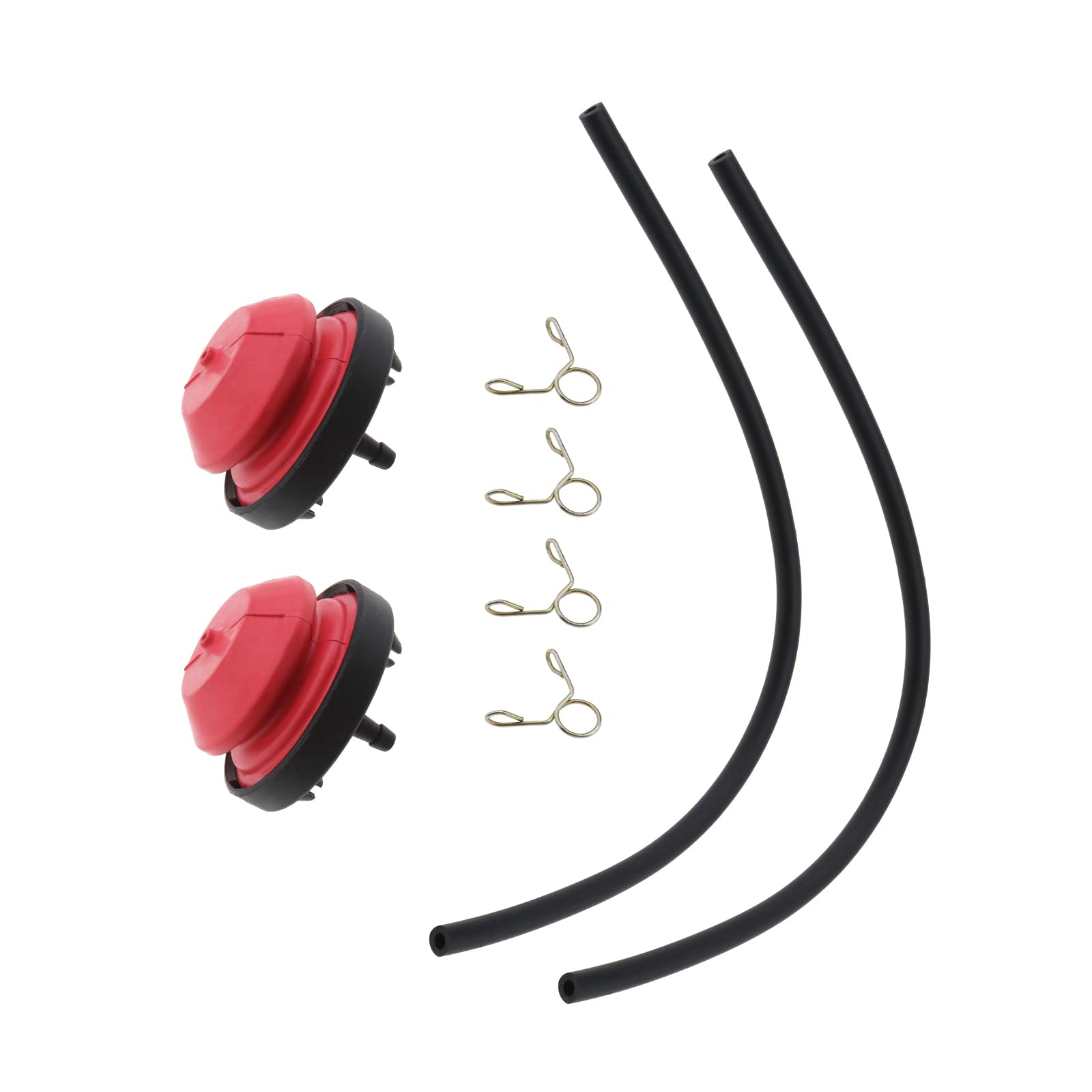 ECSiNG 2-Pack Primer Pump Kit for Lawn Mower - Compatible with Tecumseh AV520, HMSK100, HMSK105, HMSK110 - Includes Primer Pumps 570682 & 570682A, Clamps & 751-10639 Assembly - Perfect for Small Engine Repair & Lawn Mower Maintenance