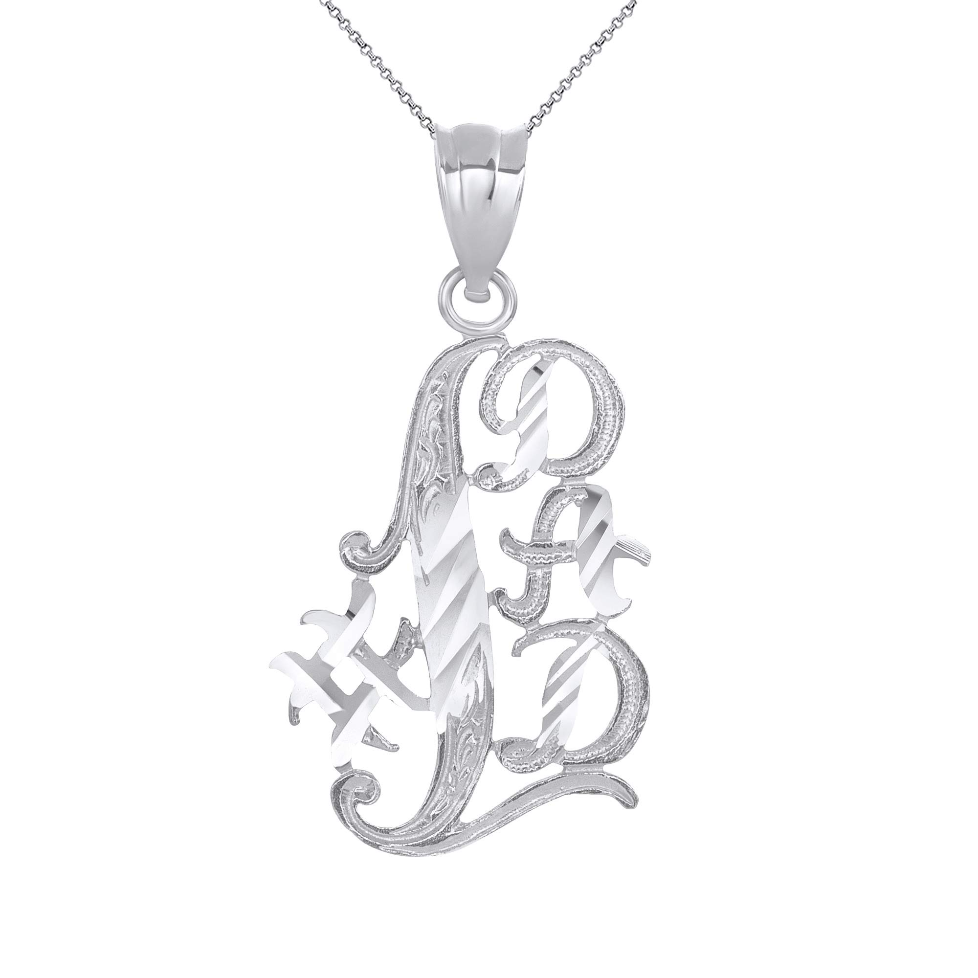 Handmade Sterling Silver #1 Dad Best Dad Keychain Charm Pendant Necklace for Father - Perfect Gift for Father's Day, Birthday & Anniversary