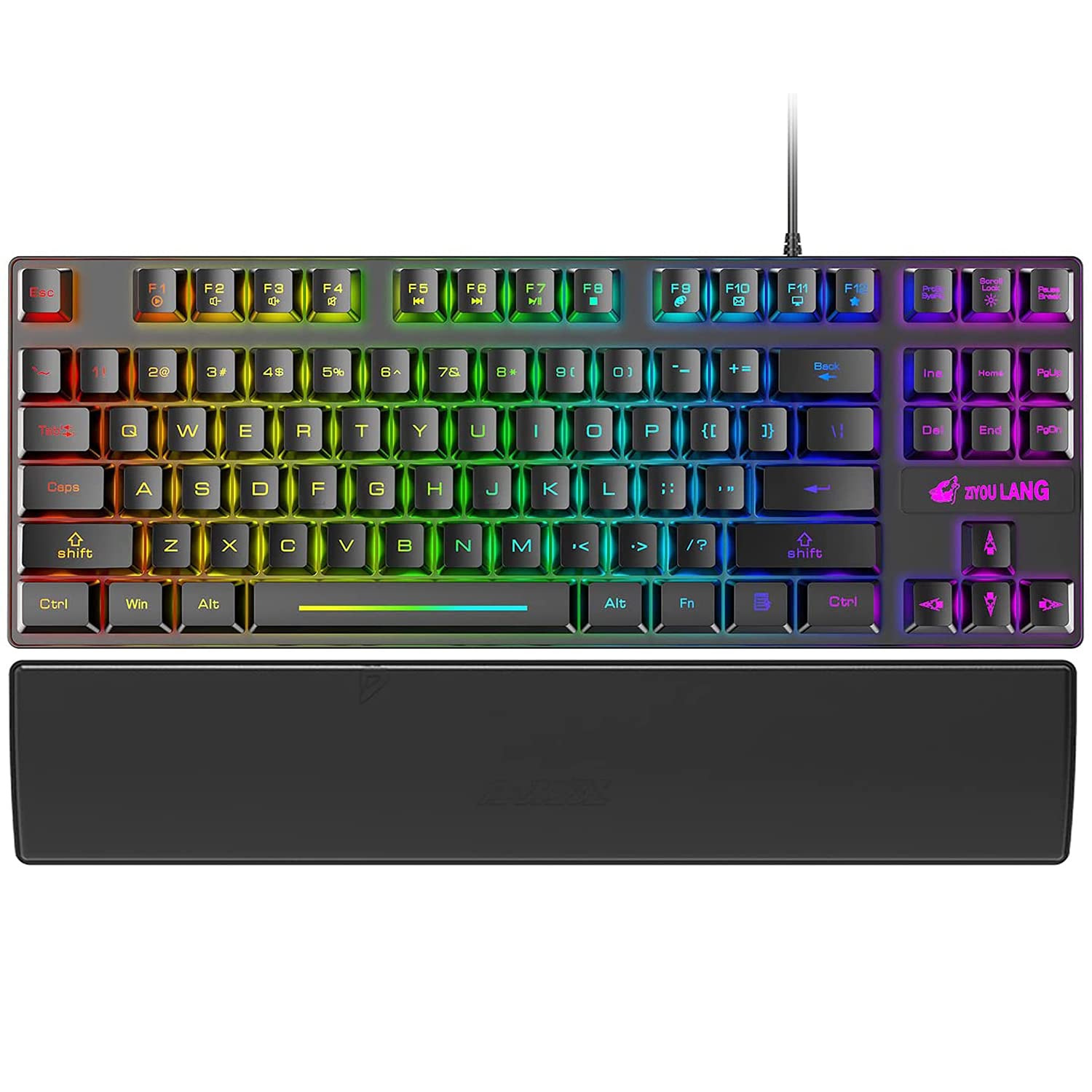 60% RGB Gaming Keyboard with Wrist Rest - Compact Mechanical Feel for PC/Laptop - Perfect for Esports & Office Work