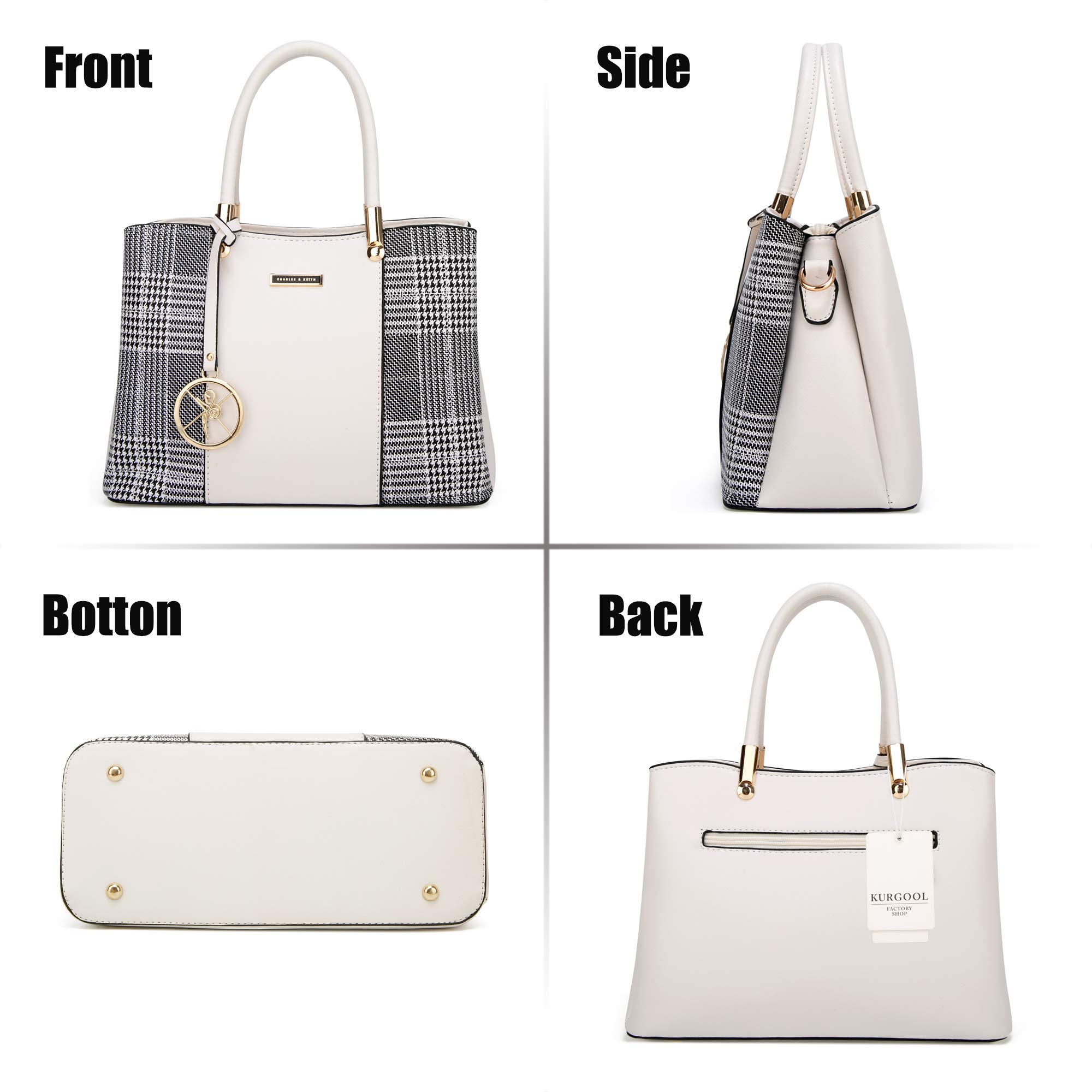 KURGOOL Women's Leather Handbags - Stylish Top Handle Satchel Shoulder Bag & Messenger Tote Purse for Women | Perfect for Work, Travel, and Everyday Use