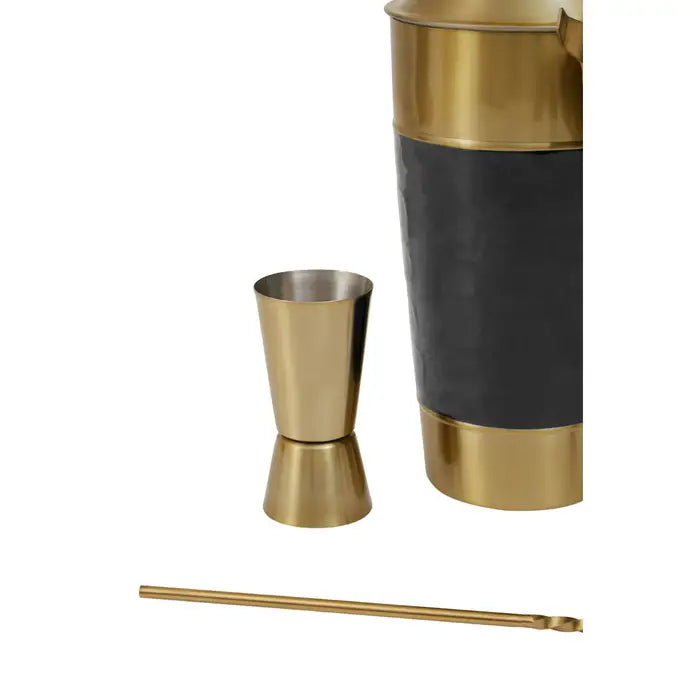 Caroline Black Enamel Cocktail Set - Vintage Style Barware for Home Entertaining, Perfect for Parties & Mixology Enthusiasts