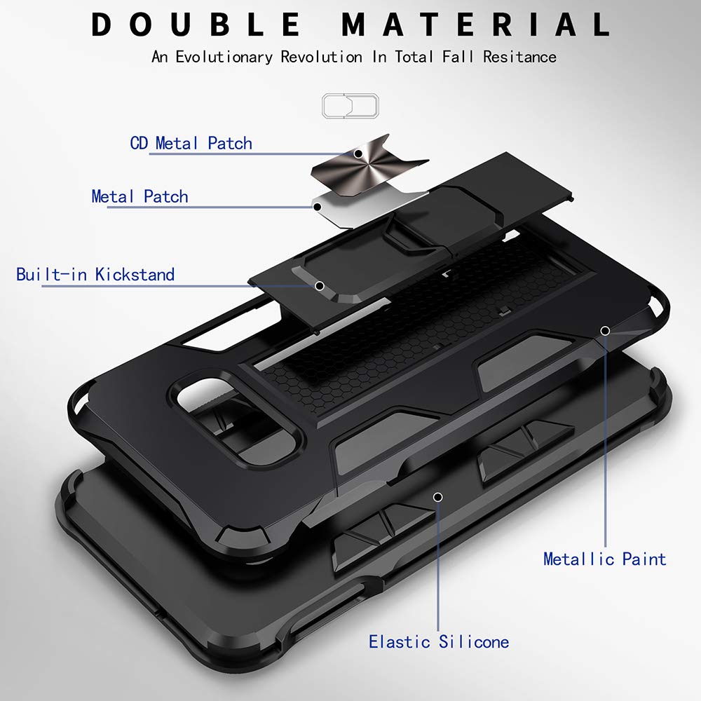 **Samsung Galaxy Note 8 Case - Military Grade Shockproof Cover with Built-in Kickstand, Heavy Duty Armor Protection - Perfect for Outdoor, Travel & Daily Use (Red)**