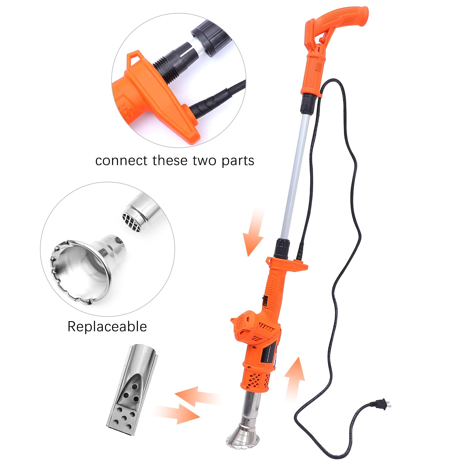 BESPORTBLE Electric Thermal Weeder & Lawn Mower - 3-in-1 Garden Tool with BBQ Igniter Burner for Charcoal & Patio Use | Perfect for Weed Control, Lawn Maintenance & Outdoor Grilling