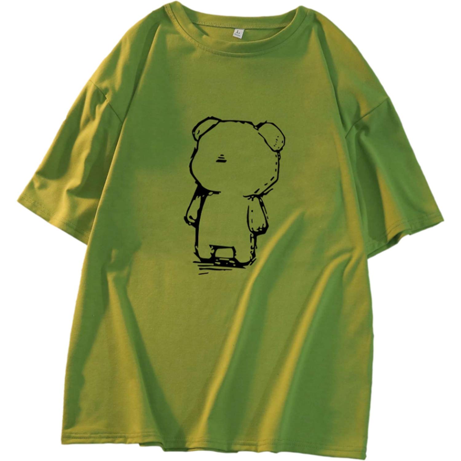Cute Bear Printed Women's T-Shirt - Kawaii Harajuku Graphic Summer Top for Casual Wear & Street Fashion