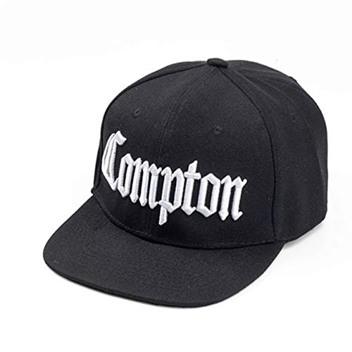 QOHNK New Compton Embroidery Baseball Cap - Adjustable Cotton Snapback Hat for Men & Women - Fashionable Summer Hat for Streetwear, Hip Hop Style and Outdoor Activities