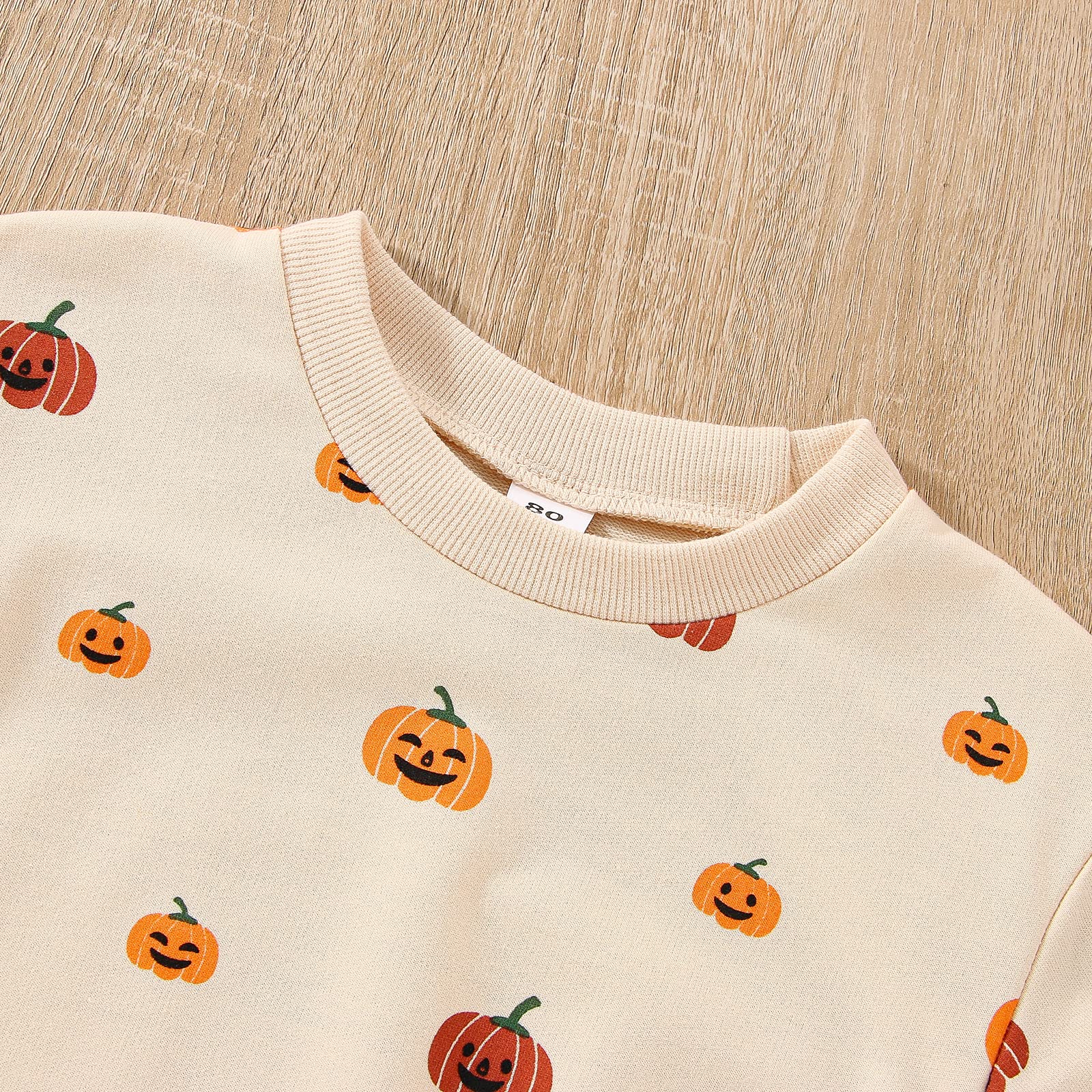 Halloween Pumpkin Sweatshirt & Bubble Romper Outfit for Toddler Baby Boys & Girls - Cute Oversized Onesie for Fall Festivities & Photo Shoots