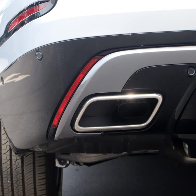 Stainless Steel Exhaust Pipe Cover Trim for Land Rover Range Rover Velar 2017-2021 - Durable Muffler Tail Pipe Frame Accessory for Off-Road & City Driving