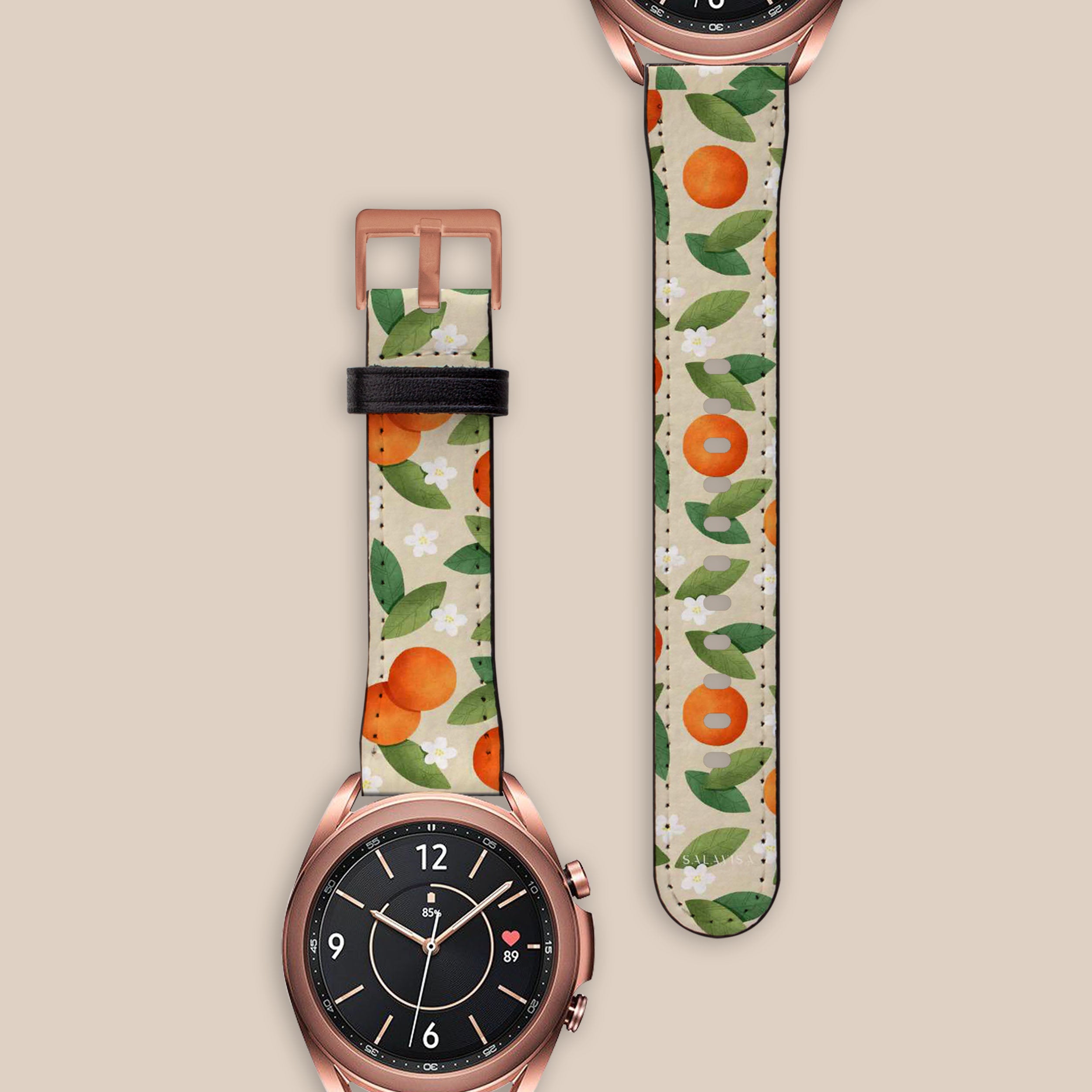 Stylish Tangerine Summer Mix Galaxy Watch Band - Durable Silicone Strap for Samsung Galaxy Watch 4/5/6 - Perfect for Workouts, Running & Outdoor Activities