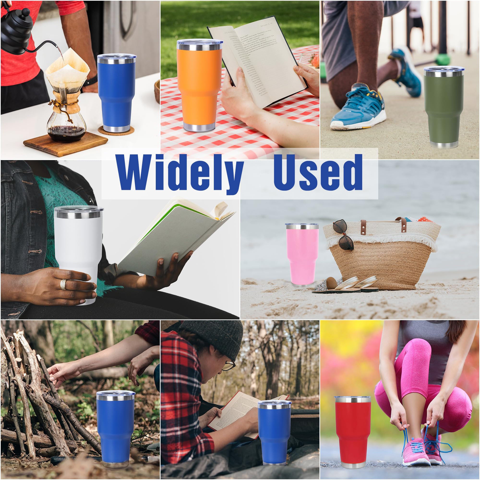 30 Oz. Stainless Steel Tumbler with Powder Coating - Insulated Travel Mug for Hot & Cold Drinks - Durable Leak-Proof Cup for Office, Gym, Camping & Outdoor Activities - Royal Blue