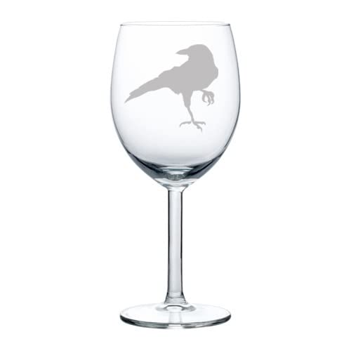 Elegant Black Raven Wine Goblet - 10 oz Crystal Glass for Red Wine, Halloween & Gothic Decor - Perfect for Parties, Home Bar & Themed Events