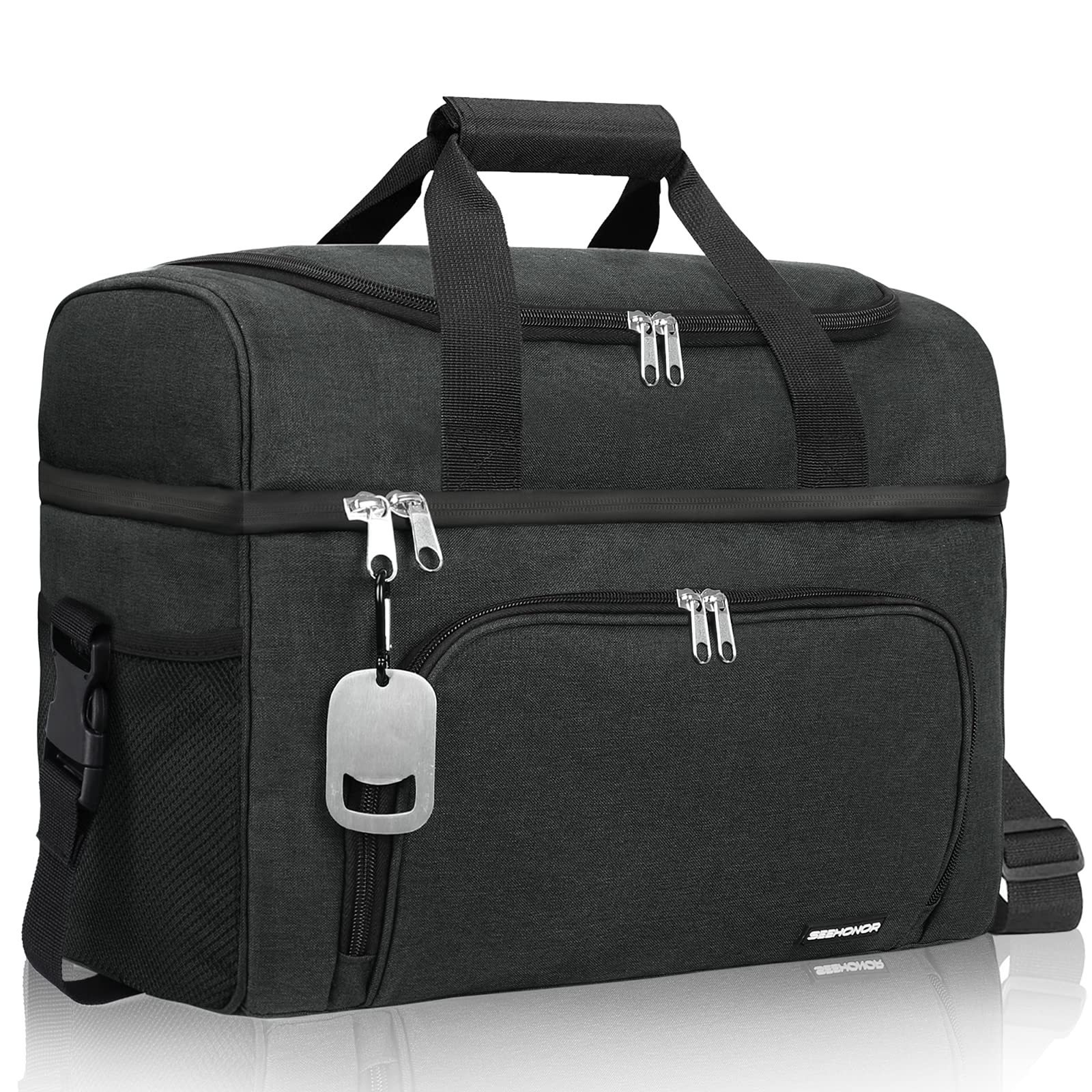 SEEHONOR 36-Can Insulated Collapsible Cooler Bag - Leakproof Dual Compartment Soft Cooler for Camping, Picnic, Beach, Hiking, Tailgating, and Outdoor Adventures