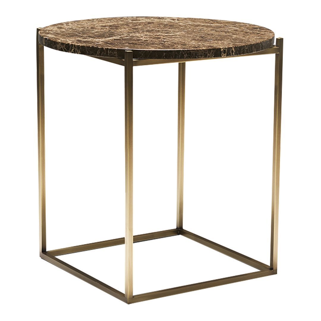 Modern Round Side Table - Small Accent End Table for Living Room, Bedroom, Patio - Sturdy & Stylish Coffee Table with Wooden Legs - Perfect for Home Decor, Reading Nook, or Outdoor Seating Area
