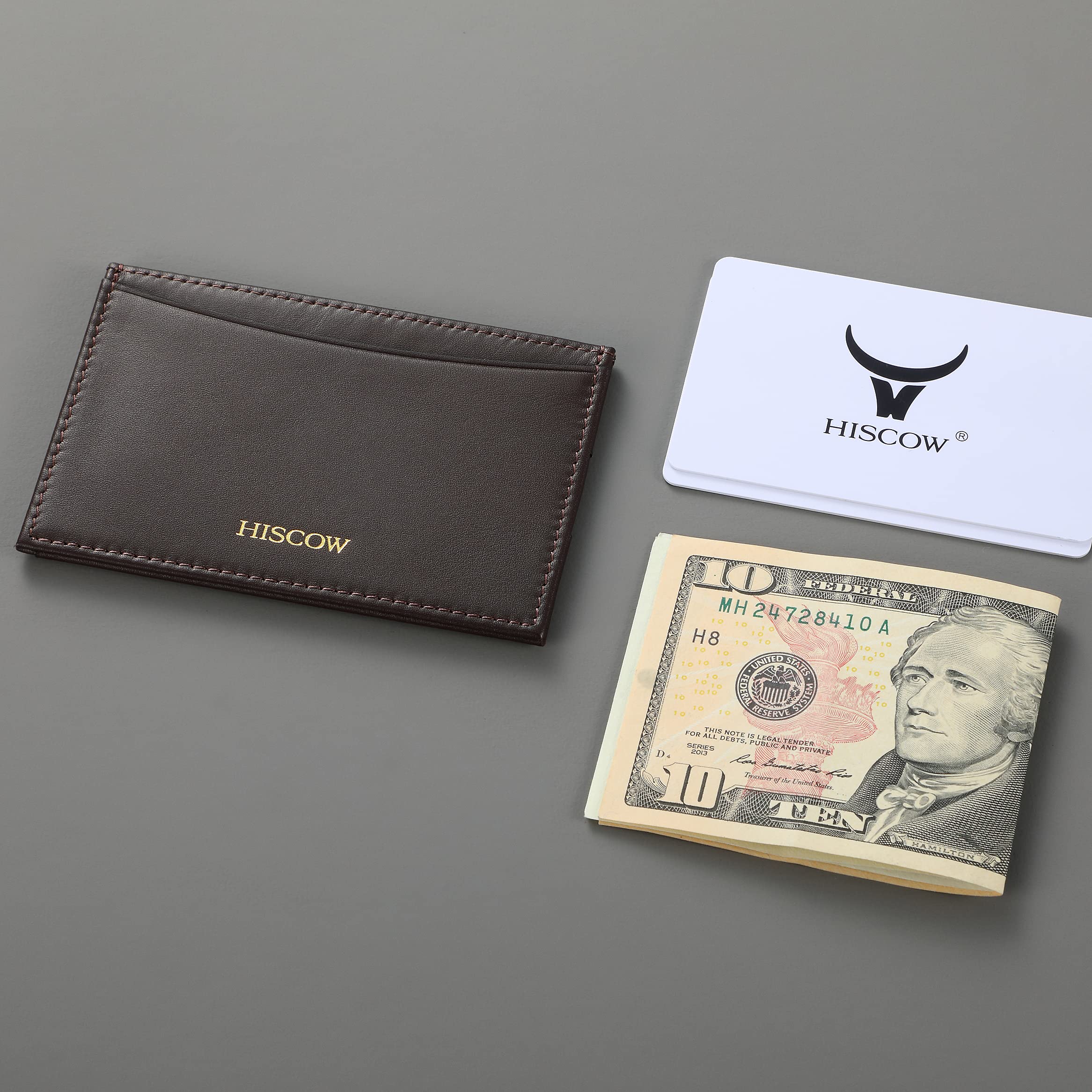 Slim Leather Card Holder for Men & Women - Coffee | ID & Credit Card Wallet for Travel & Daily Use