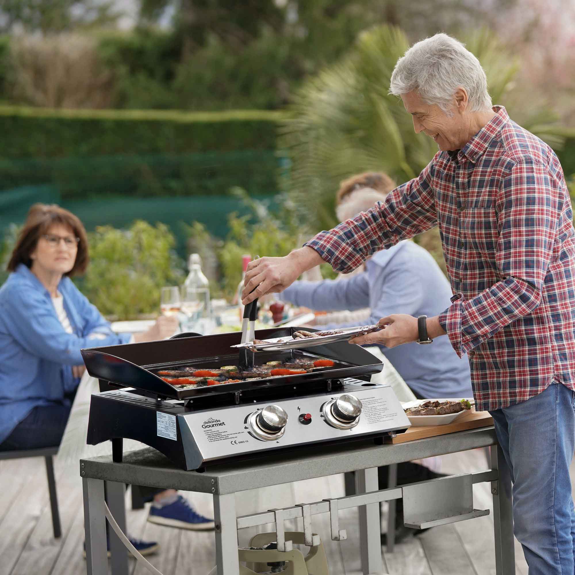 2 Burner Portable Gas Griddle 5kW Stainless Steel BBQ Grill with Cover & Trolley - Perfect for Outdoor Cooking, Camping, and Backyard Parties (Model DG249)