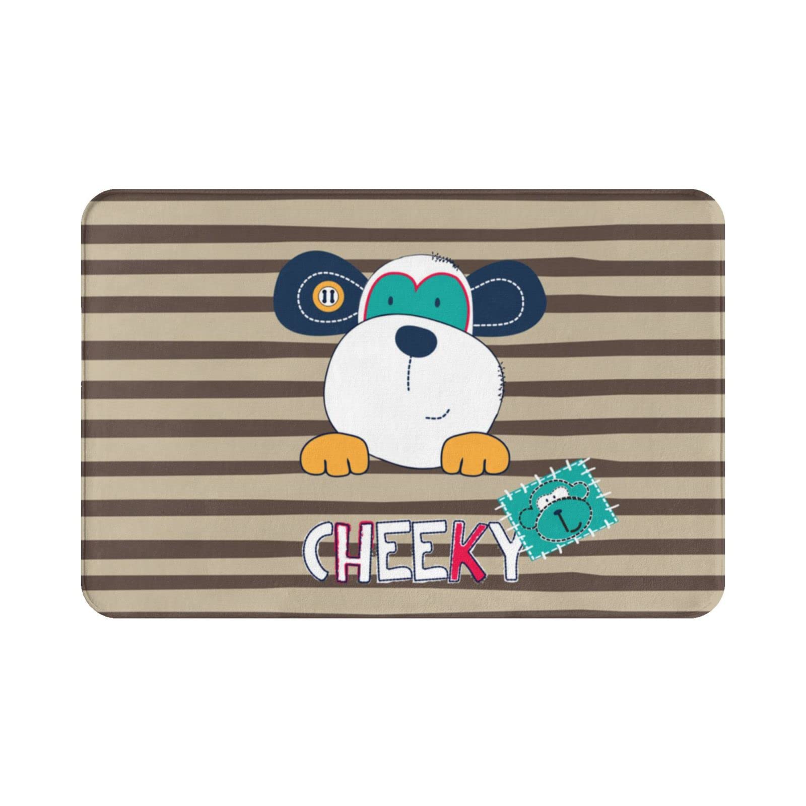 Non-Slip Absorbent Cheeky Monkey Doormat - Cute Welcome Bath Rug for Home, Kitchen, Entrance - Indoor/Outdoor Bathroom Floor Mat (Perfect for Front Door, Patio, Laundry Room & Wet Areas)