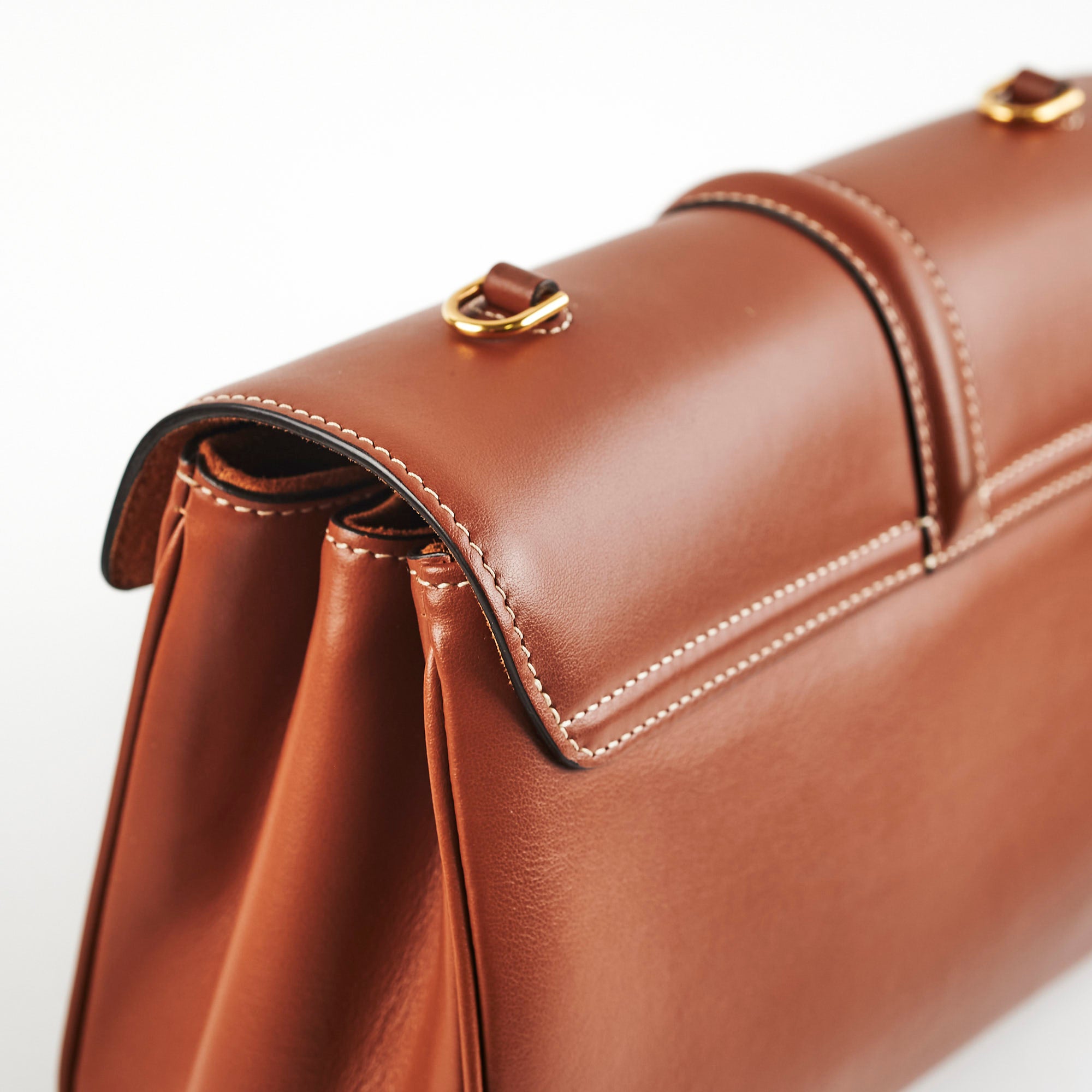 Celine Teen Soft 16 Leather Handbag in Supple Grained Calfskin Tan - Perfect for Work, Travel & Everyday Use