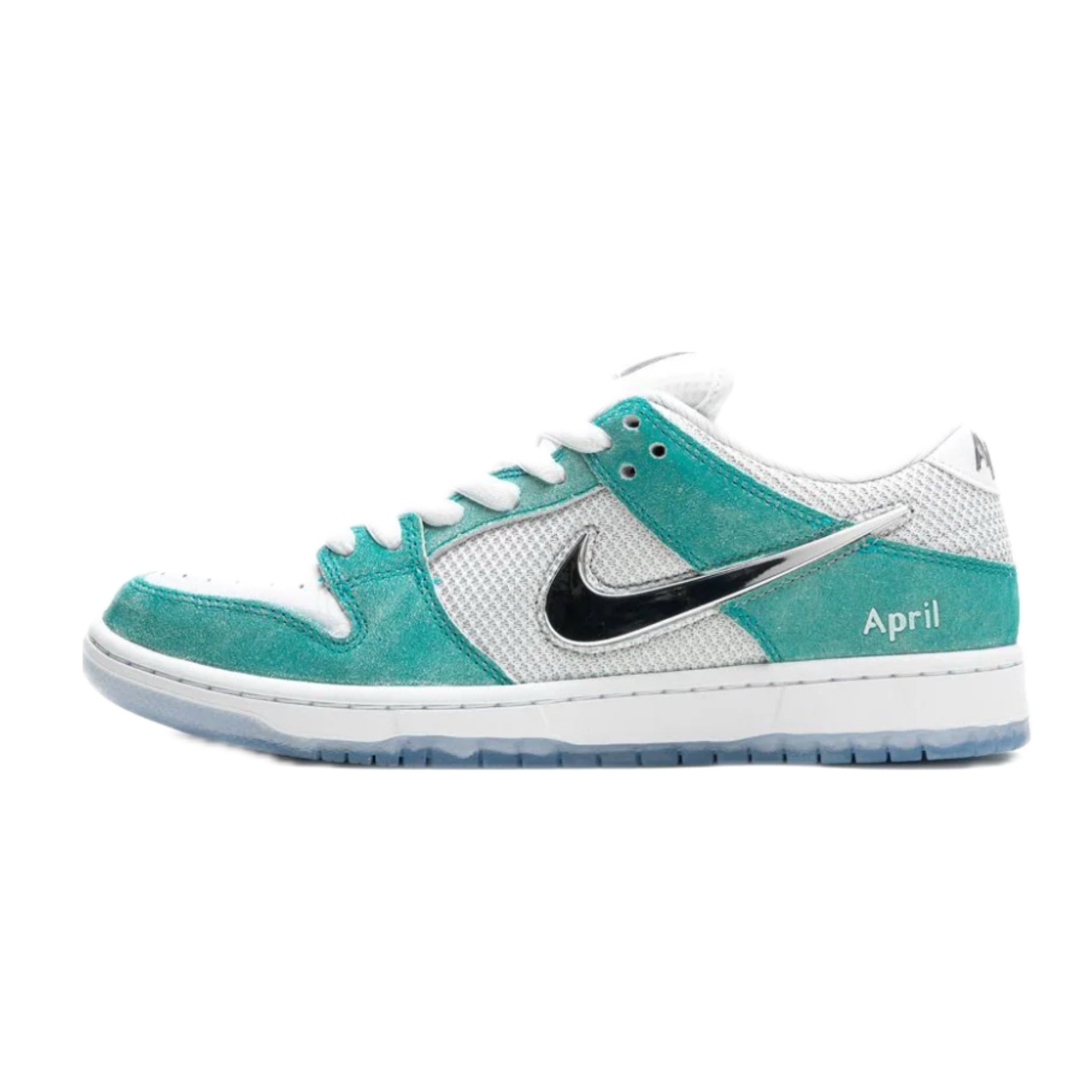 Nike SB Dunk Low April Skateboards Sneakers - Turbo Green & Metallic Silver - Men's Skateboarding Shoes for Streetwear & Casual Wear