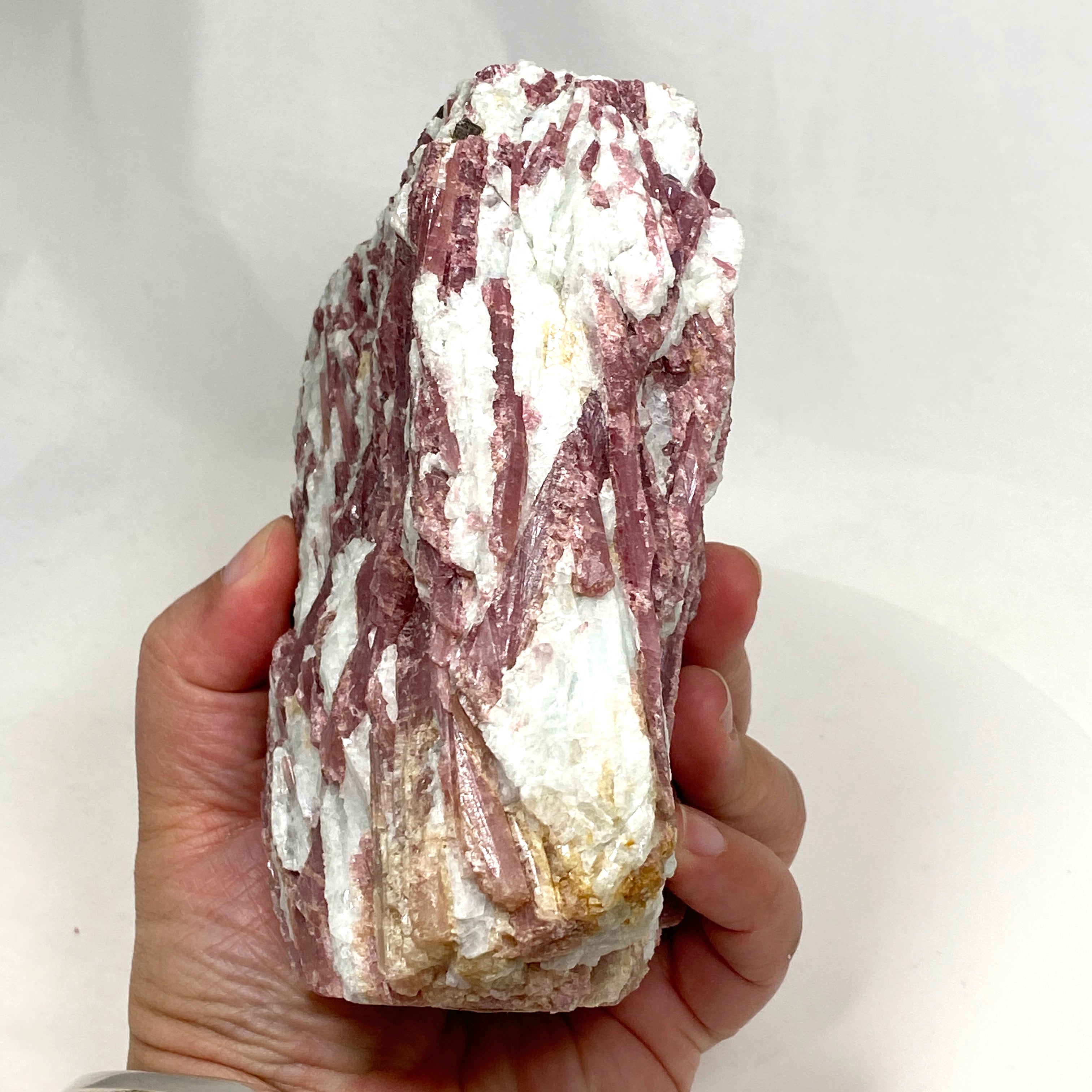 Natural Pink Tourmaline on Quartz Crystal - PTQ 05 Specimen for Mineral Collection, Healing & Home Decor | Perfect for Meditation, Reiki & Display Cases