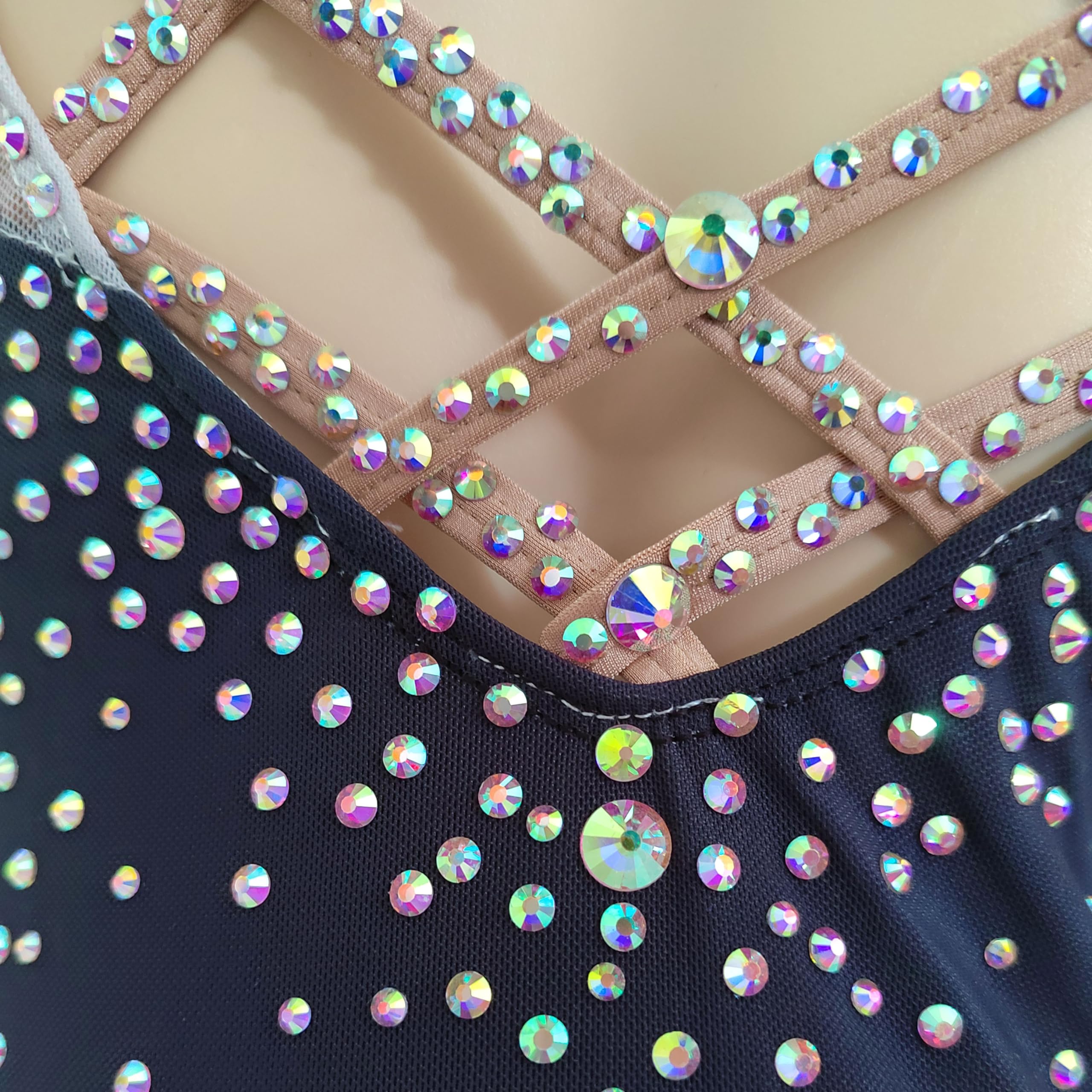 LIUHUO Black & Gray Gradient Figure Skating Skirt for Girls - Competition & Performance Wear - Perfect for Ice Shows, Training, and Dance Routines