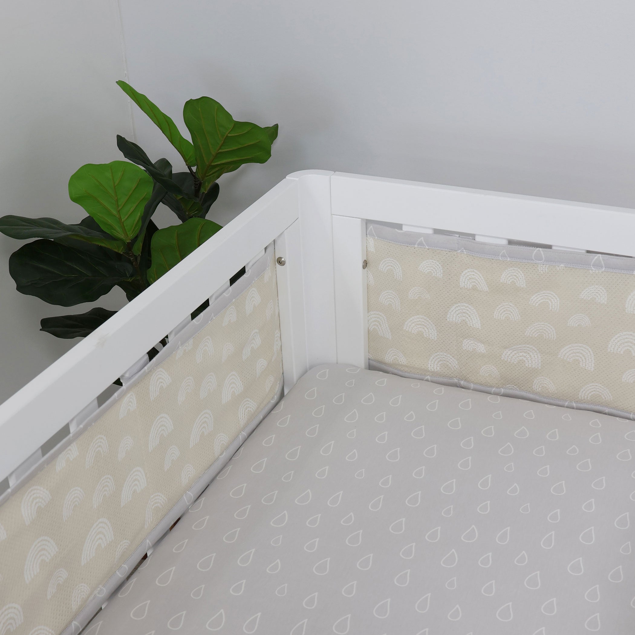 Nordic Breathe Easy® Air+ Baby Cot Liner - Breathable Grey/Sand Crib Mattress Cover for Safe Sleep | Perfect for Nursery, Daycare & Travel