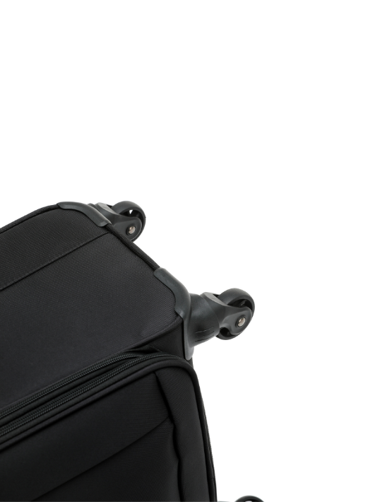 TOSCA SKY RUNNER 55CM Spinner Softside Luggage - Black Carry-On Suitcase for Travel, Business Trips & Weekend Getaways