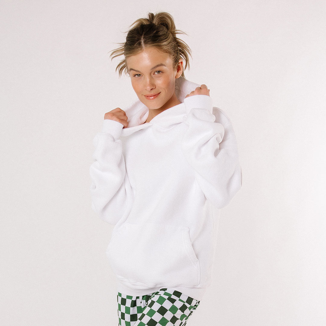 Arrive Hoodie for Men & Women - Soft Cotton Pullover Sweatshirt with Kangaroo Pocket - White - Perfect for Casual Wear, Gym, and Outdoor Activities