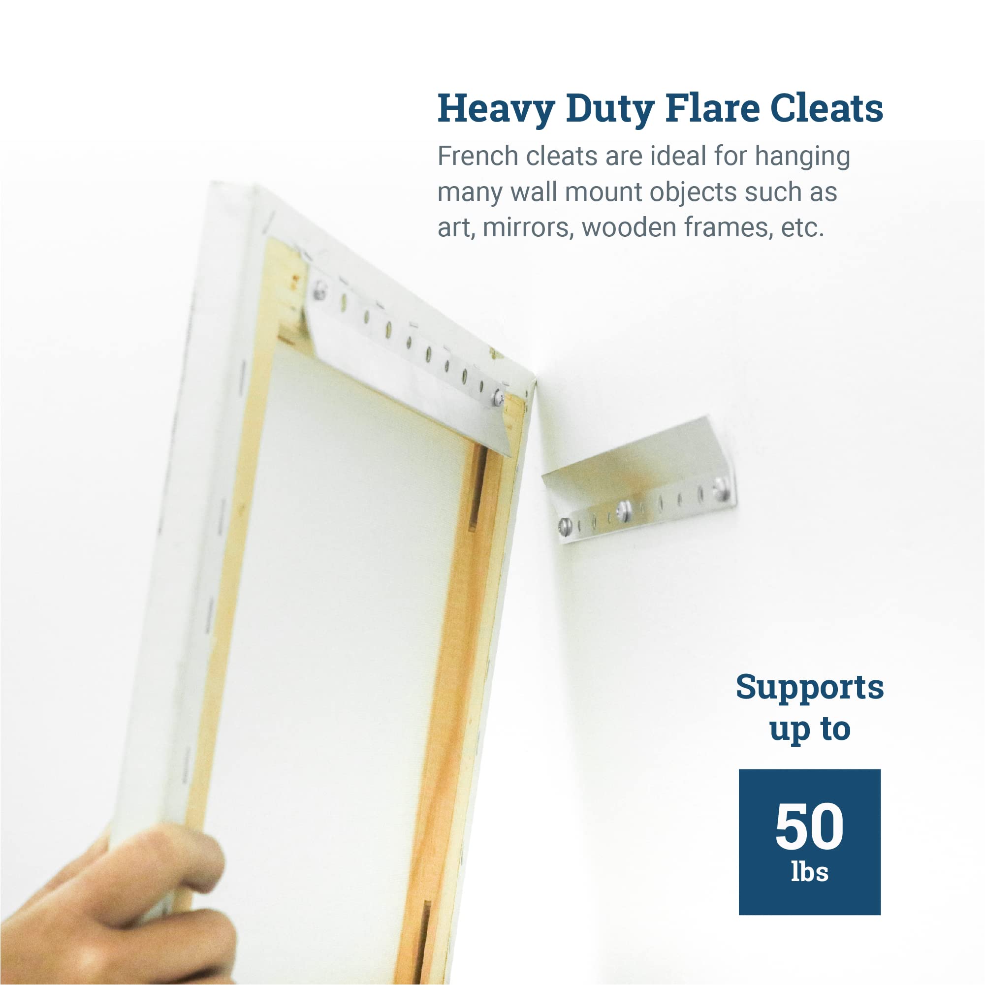 Heavy Duty 10 Inch French Cleat Hanger - 30 Pack Bulk Contractors Set - Wall Mount Bracket for Pictures, Mirrors, Whiteboards, Panels & Pallet Displays - Supports Up to 50 lbs - Perfect for Home Decor, Office Organization & Retail Displays
