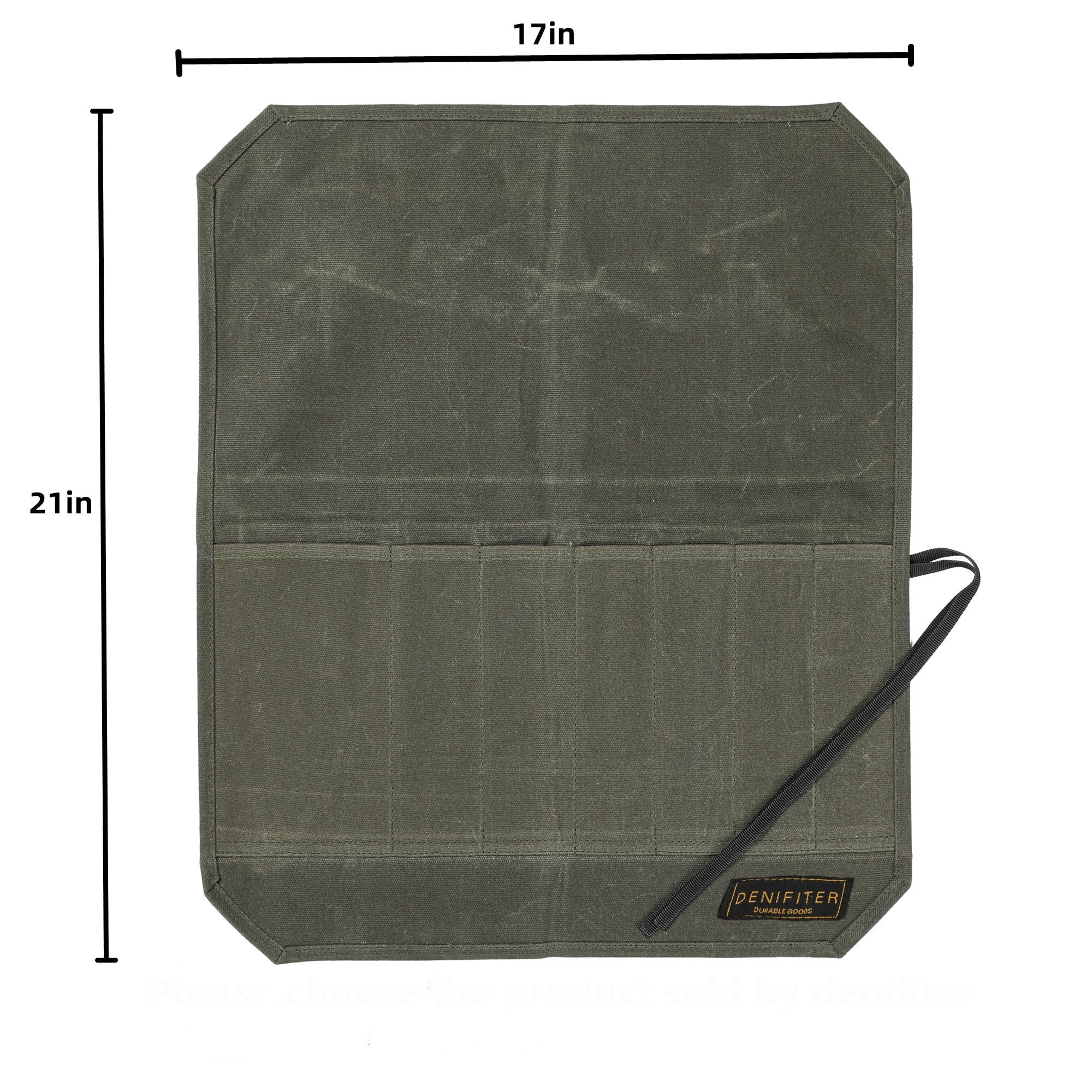 Heavy Duty Waxed Canvas Knife Roll Bag - Professional Chef Knife Organizer with Durable Army Green Waxed Canvas | Perfect for Chefs, Culinary Students & Outdoor Cooking