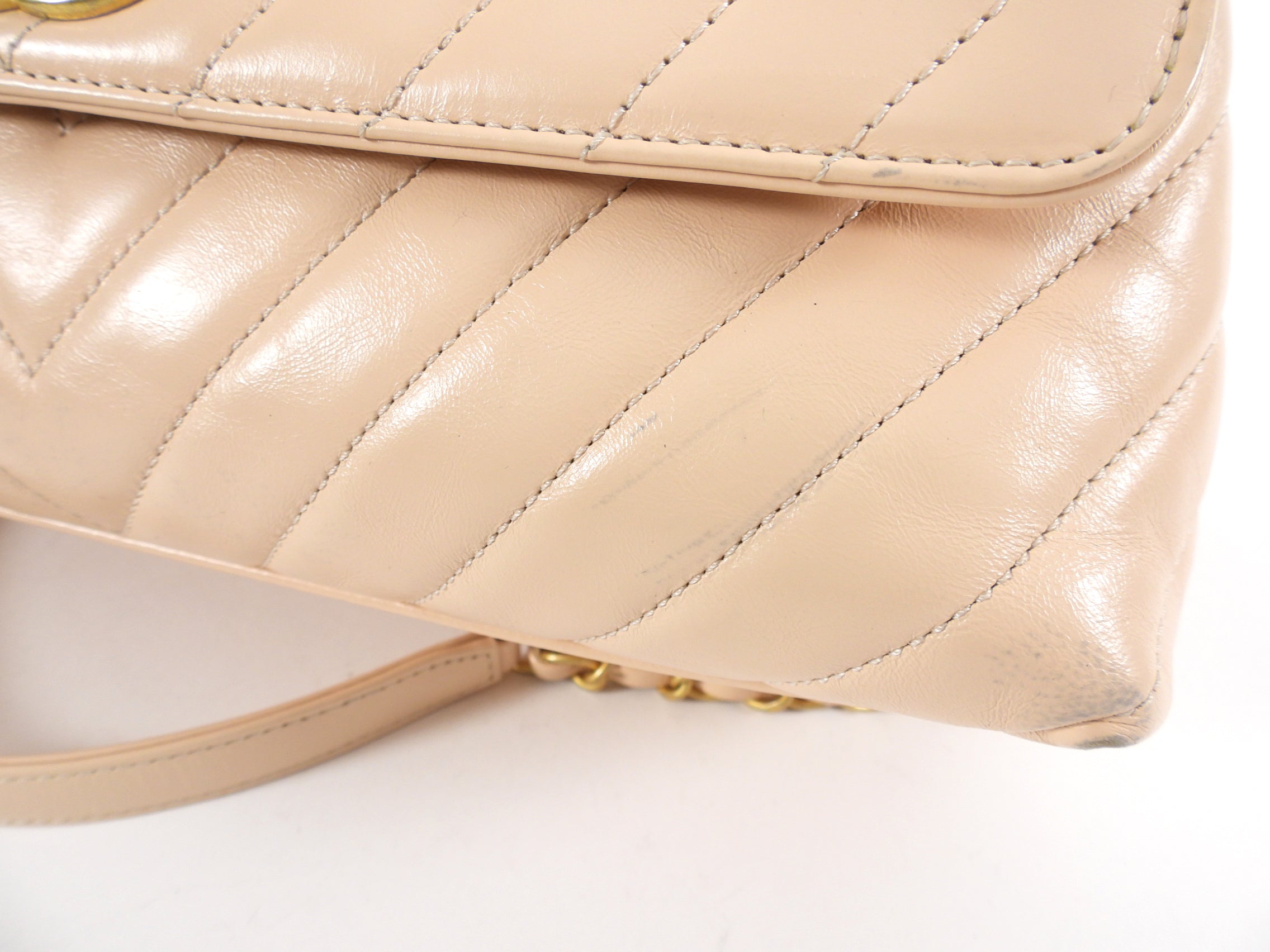 Chanel Light Nude Chevron Lizard Skin Coco Top Handle Bag - Luxury Designer Handbag for Women, Perfect for Parties, Weddings & Special Occasions