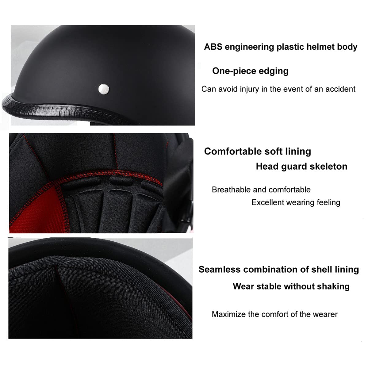 Retro Half Helmet for Motorcycle & Scooter - DOT Certified for Men & Women - Cruising & City Riding