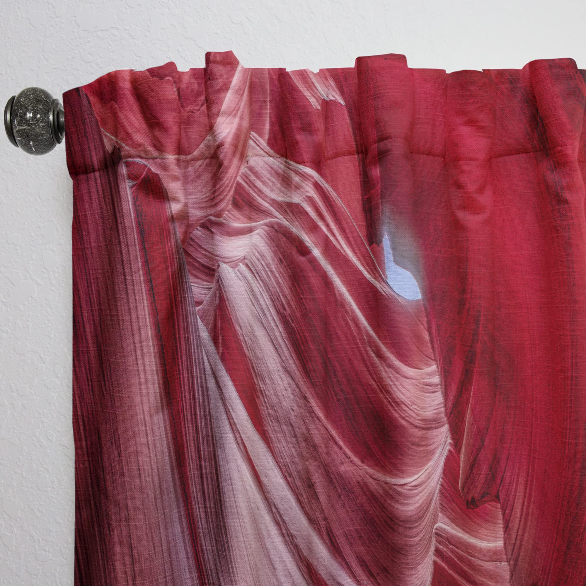 DesignQ Thermal Insulated Blackout Curtains - Antelope Canyon Inspired Single Panel Window Drapes (52x90 Inches) for Bedroom & Living Room - Noise Reducing & Energy Saving Home Decor