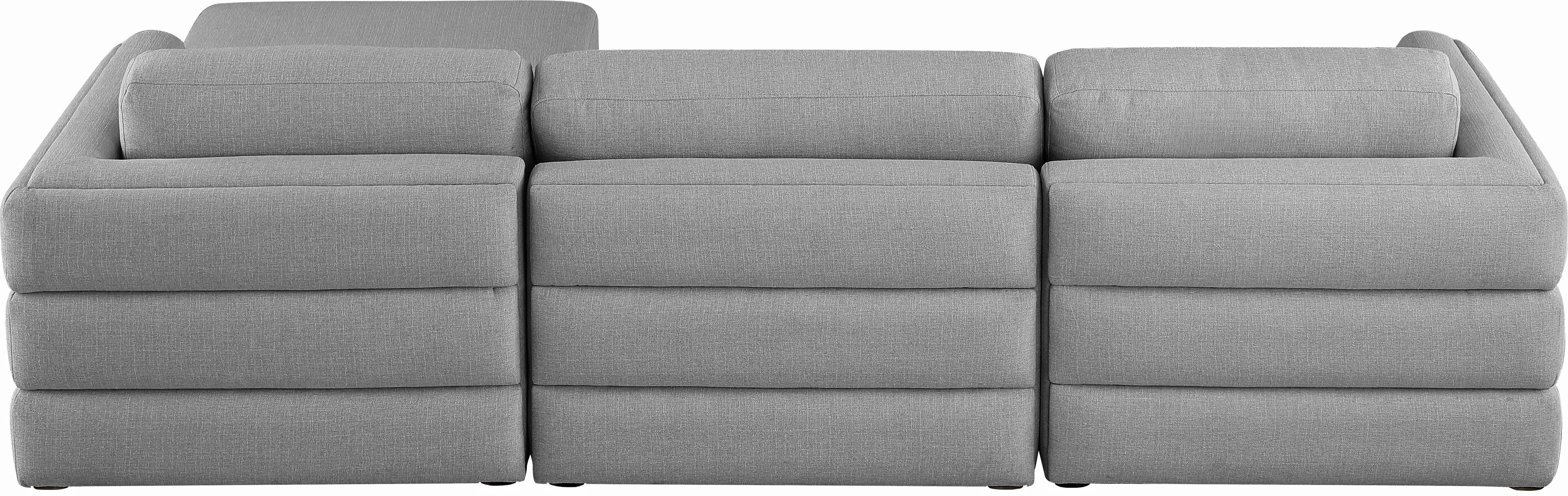 Beckham Durable Linen Textured Fabric Modular Sectional Sofa - Comfortable Modern Living Room Furniture for Home & Office Use
