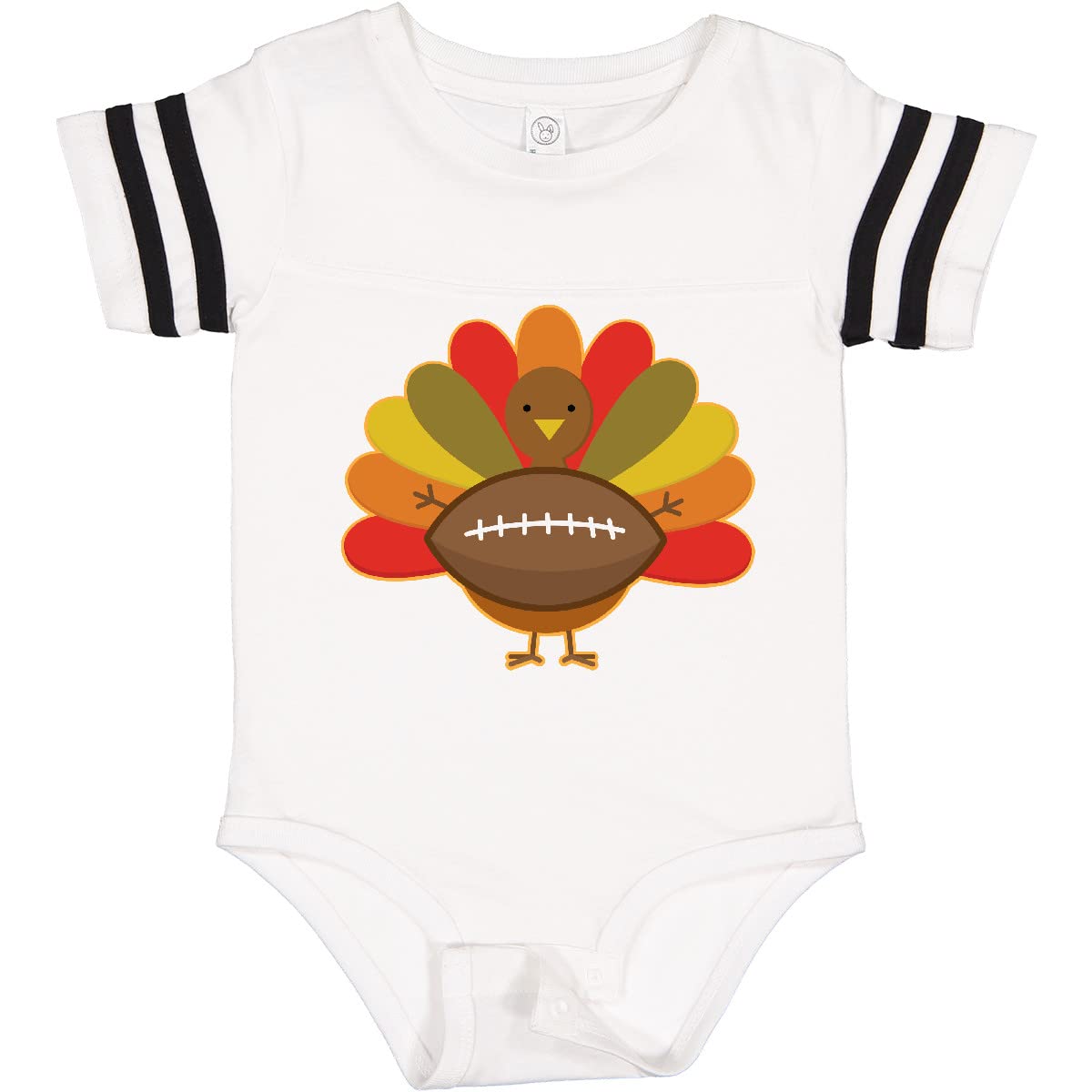 Inktastic Thanksgiving Day Turkey Football Fan Baby Bodysuit - Cute Holiday Outfit for Infants & Toddlers - Perfect for Family Gatherings, Football Games & Thanksgiving Photos