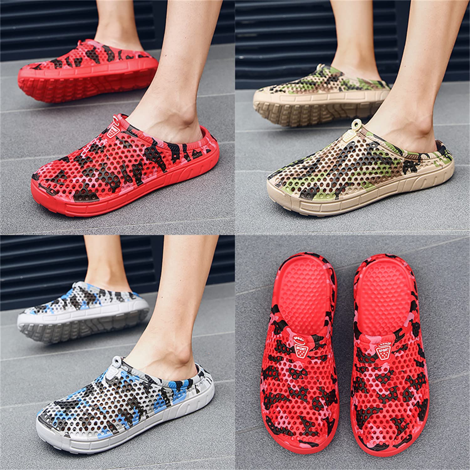**Men's Breathable Garden Clogs - Waterproof Beach & Bathing Shoes for Walking, Travel & Home Use - Comfortable Water Shoes & Slippers for Outdoor Activities**