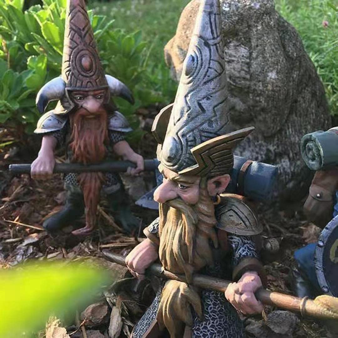 Medieval Warrior Garden Gnome Statue - Resin Outdoor Decor for Yard & Garden Clearance - Perfect for Fantasy Themed Gardens, Halloween Decor, and Unique Home Landscaping