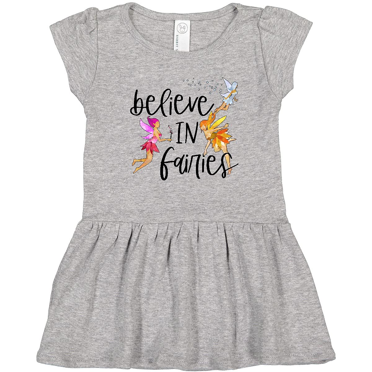 Inktastic Believe in Fairies Toddler Dress - Cute Fairy Print Girls' Outfit for Birthday Parties & Special Occasions