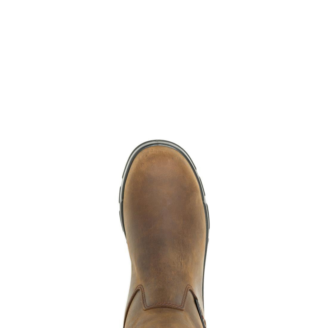 DuraShocks® SR Icon CarbonMax® Pull On Wellington Work Boots for Men - Waterproof, Slip Resistant, Dark Brown - Ideal for Construction, Farming & Outdoor Work