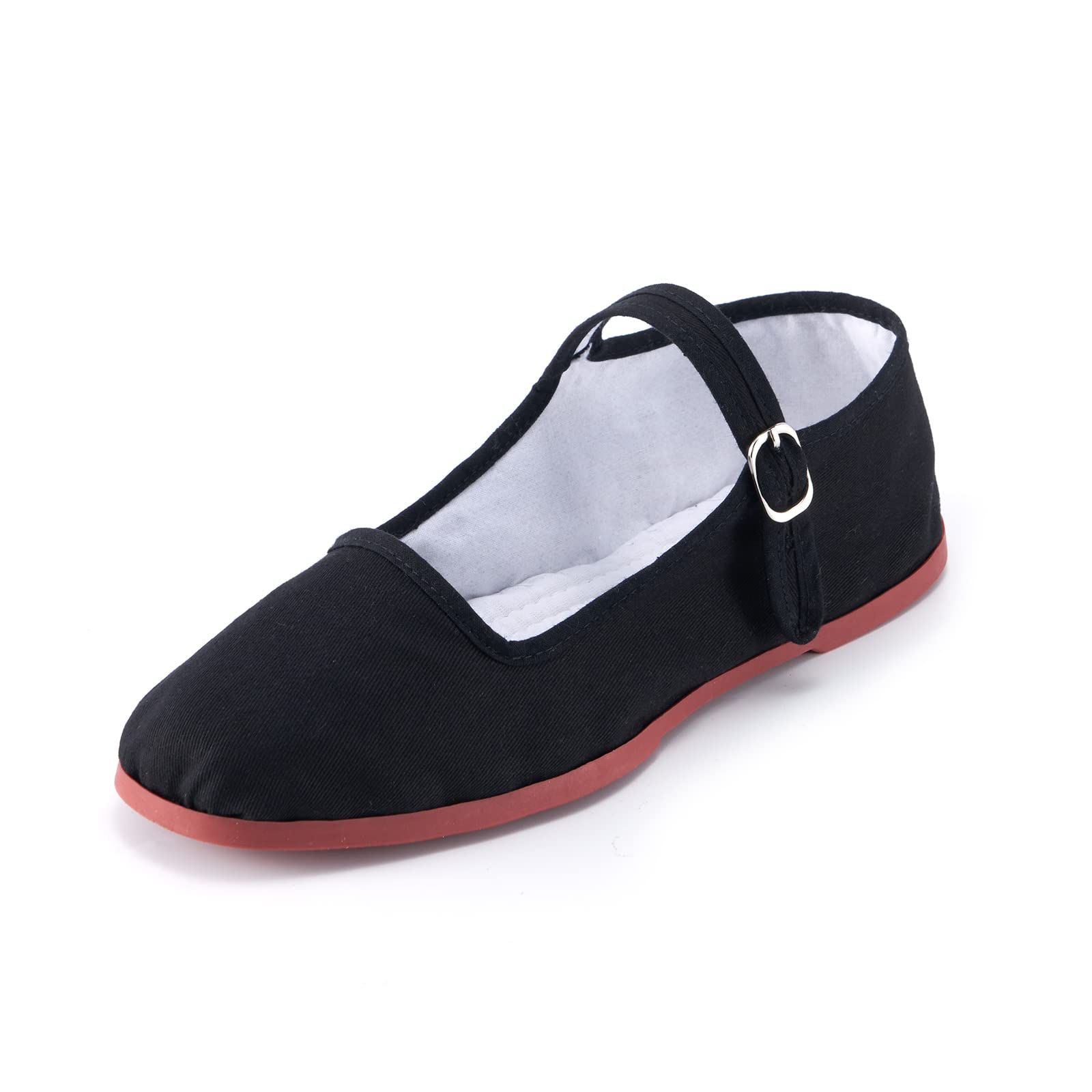 Women's Classic Chinese Flats - Comfortable Cotton Mary Jane Shoes for Casual Wear, Tai Chi & Kung Fu Practice | Traditional Chinese Doll Style Footwear for Daily Use & Martial Arts
