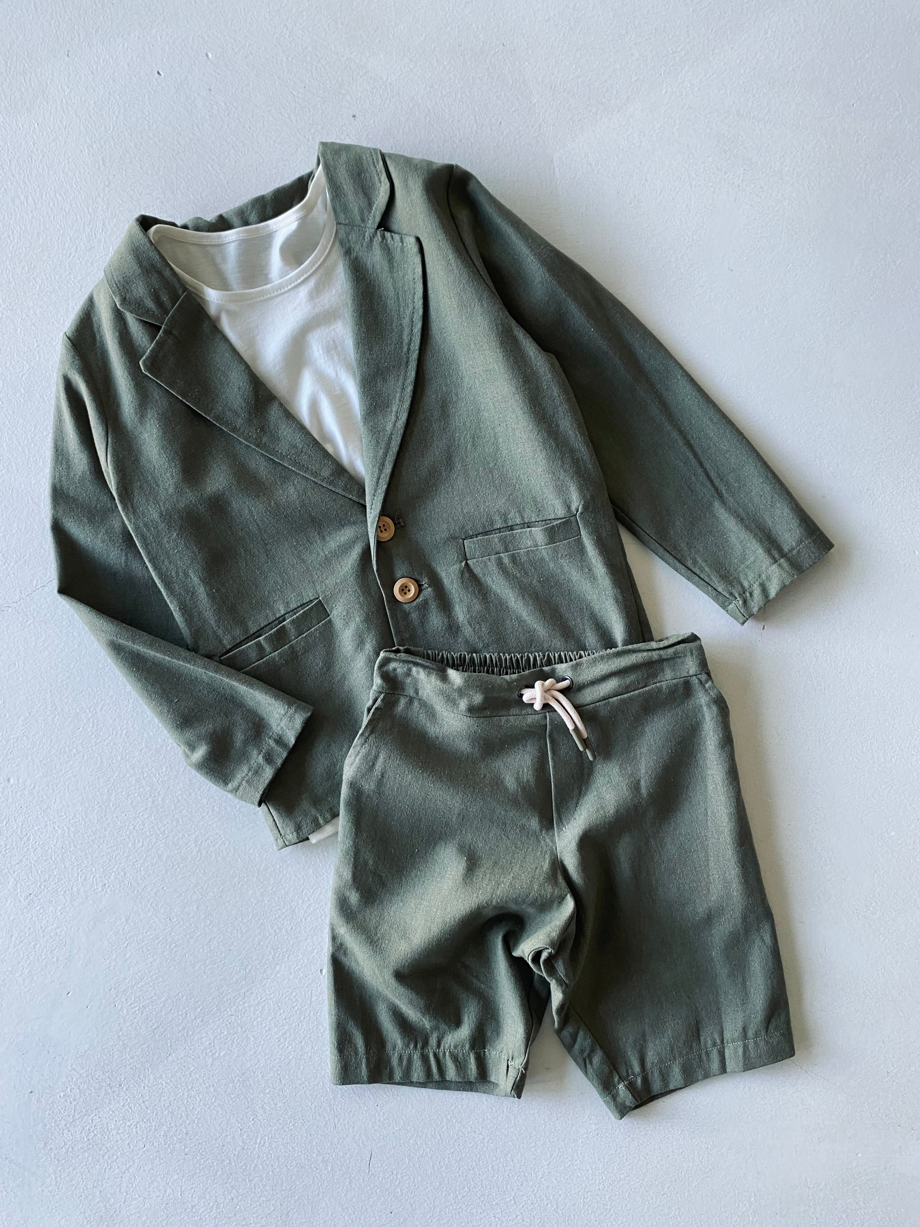 Kids Linen Shorts 3-Piece Dress Set - Breathable & Comfortable Summer Outfit for Boys & Girls - Perfect for Playdates, Beach Trips & Casual Wear