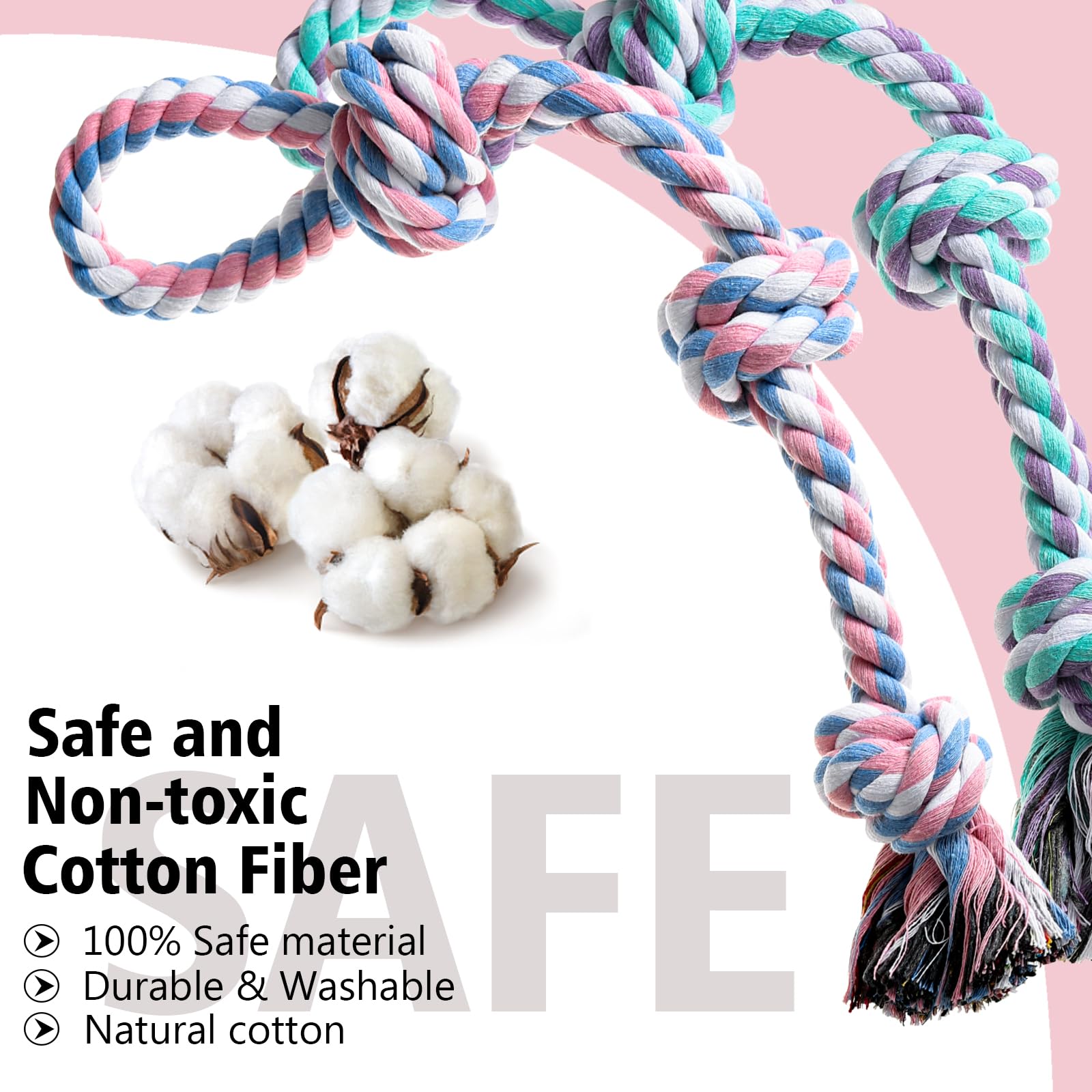 **2 Pack Indestructible Dog Rope Toys for Aggressive Chewers – Tough Puppy Teething Chew Toys for Small to Large Breeds, Dental Cleaning & Tug of War Play – Perfect for Boredom Relief & Interactive Playtime**