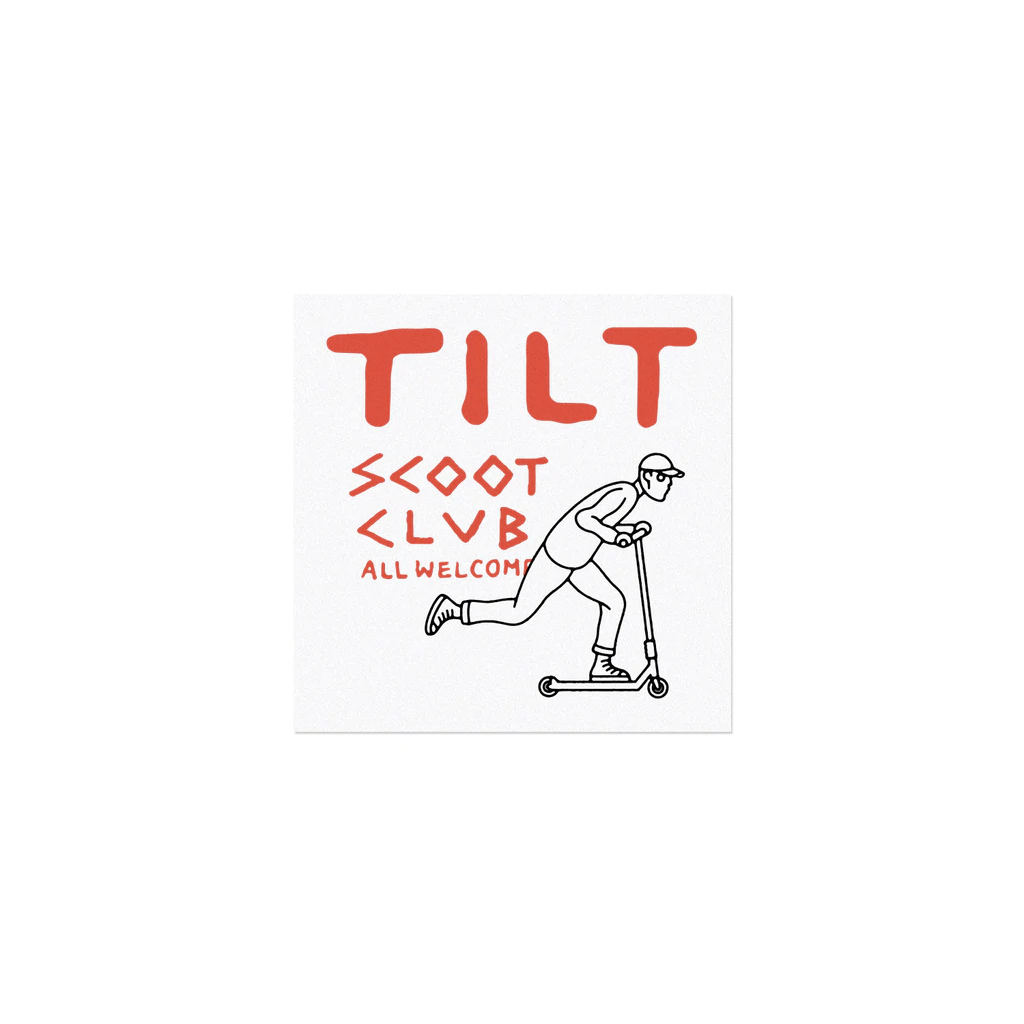 TiLT Scoot Club Sticker - Premium Vinyl Decal for Scooters, Skateboards & Laptops - Durable, Waterproof & UV Resistant - Perfect for Personalizing Your Ride or Tech Gear