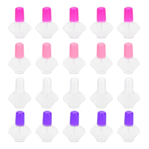 FOMIYES 20Pcs 5ml Empty Nail Polish Bottles with Brush Cap - Refillable Nail Oil Containers for DIY Nail Art, Manicure & Pedicure - Perfect for Nail Salon, Home Use & Travel (Assorted Colors)