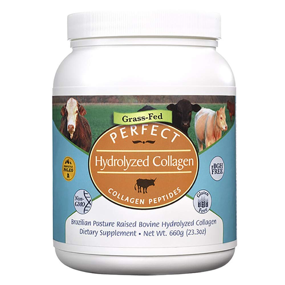 Perfect Hydrolyzed Collagen Powder 660g - All Natural Grass-Fed Collagen Supplement for Skin, Hair & Nails - Brazilian Pasture Raised - 2 Pack - Supports Joint Health & Anti-Aging - Ideal for Smoothies, Coffee & Baking Recipes