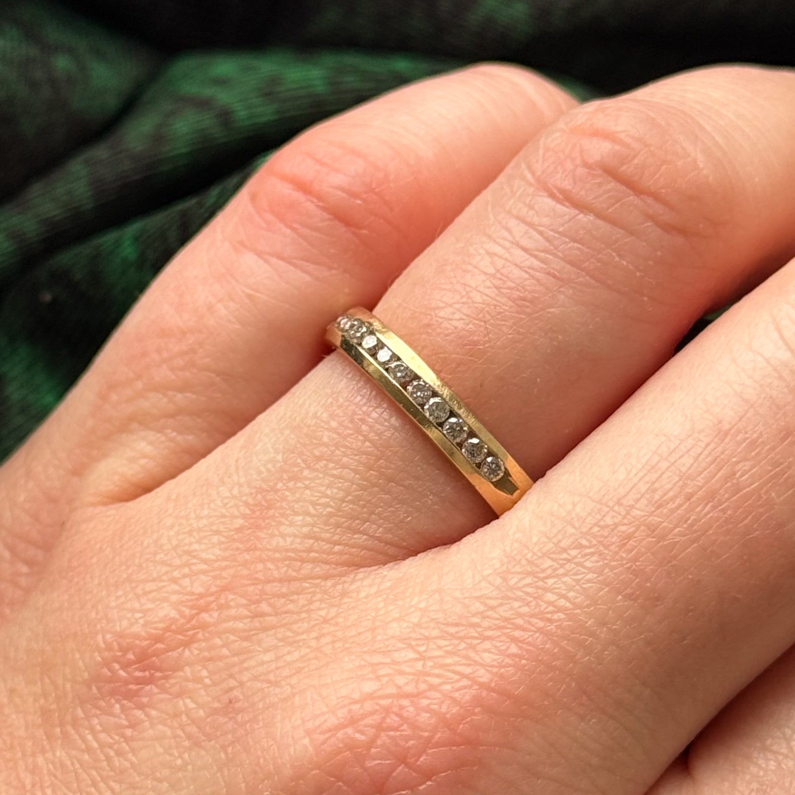 Channel Set Semi Eternity Diamond Band Ring - 0.26ctw Round Cut Diamond Wedding Band for Women, Size 8 | Perfect for Anniversary Gifts, Engagement Rings & Bridal Jewelry