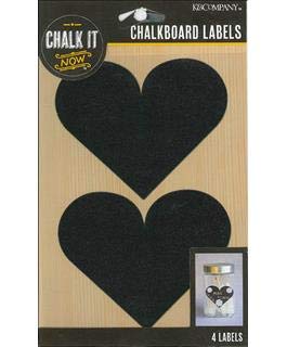 K and Company Chalk It Now Chalkboard Labels - Large Heart Shape, Reusable DIY Chalkboard Stickers for Home Organization, Pantry Jars, Gift Wrapping & Craft Projects