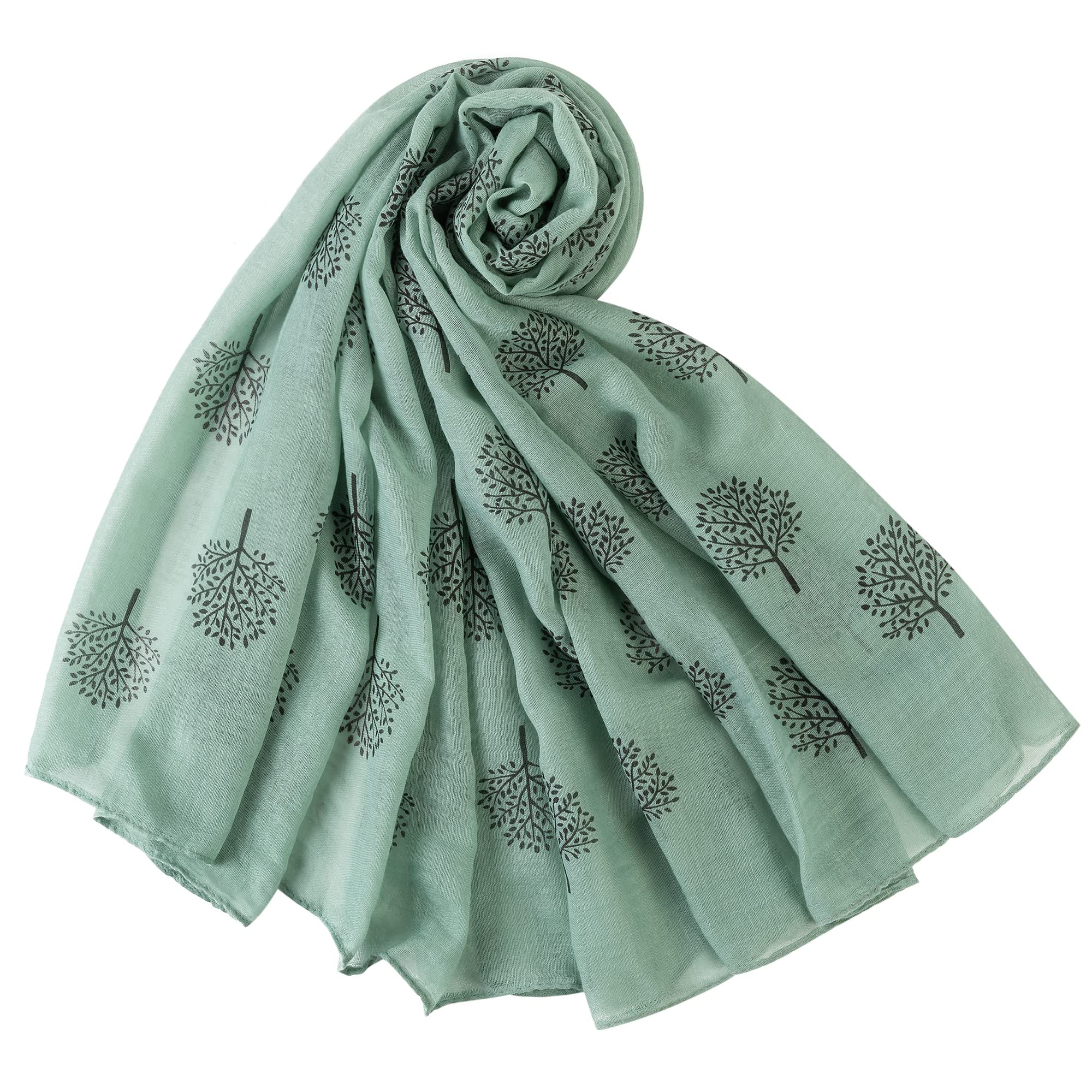 Mulberry Tree Celebrity Designer Scarf for Women - London Inspired Shawl Wrap, Long Elegant Ladies Scarf in Aqua Blue | Perfect for Travel, Office & Evening Outfits