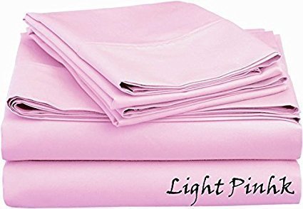 Luxury 100% Egyptian Cotton Twin XL Sheet Set - 400 Thread Count, Soft & Breathable, Deep Pocket Fits 10-12 Inch Mattress, Light Pink - Perfect for Dorms, Guest Rooms & Cozy Bedrooms