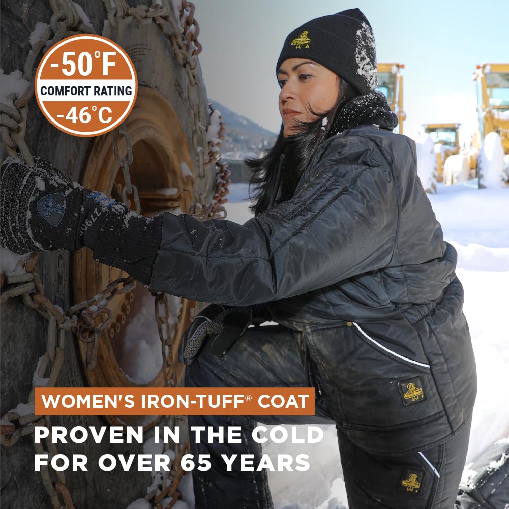 RefrigiWear Women’s Heavy Duty Insulated Zippered Winter Coat for Extreme Cold -50°F (-46°C), Navy Blue (Size) – Perfect for Outdoor Work, Ice Fishing & Winter Sports
