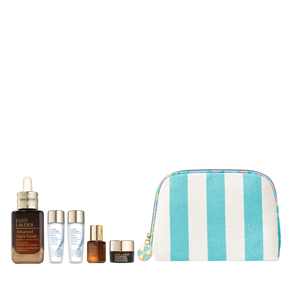 Estée Lauder Power Radiance Kit - Advanced Night Repair Serum 75ml + 5pc Gift Set | Anti-Aging Skincare for Women | Perfect for Nighttime Routine & Travel Skincare Essentials