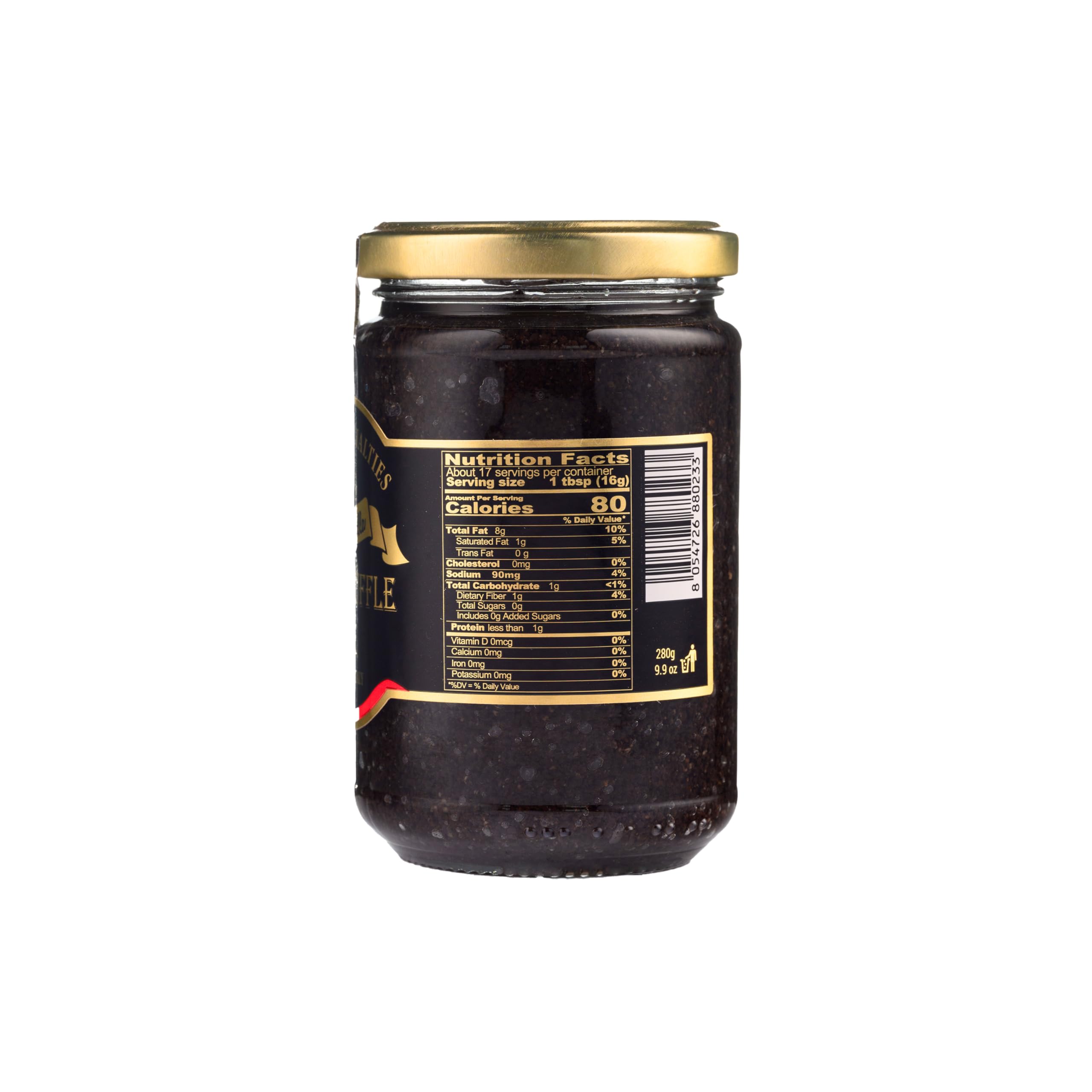La Rustichella Black Truffle Patè - Kosher Certified 100% Italian Vegan Gluten-Free Cholesterol-Free Truffle Spread (9.88oz/280g) - Perfect for Pasta, Risotto, Charcuterie Boards & Gourmet Cooking